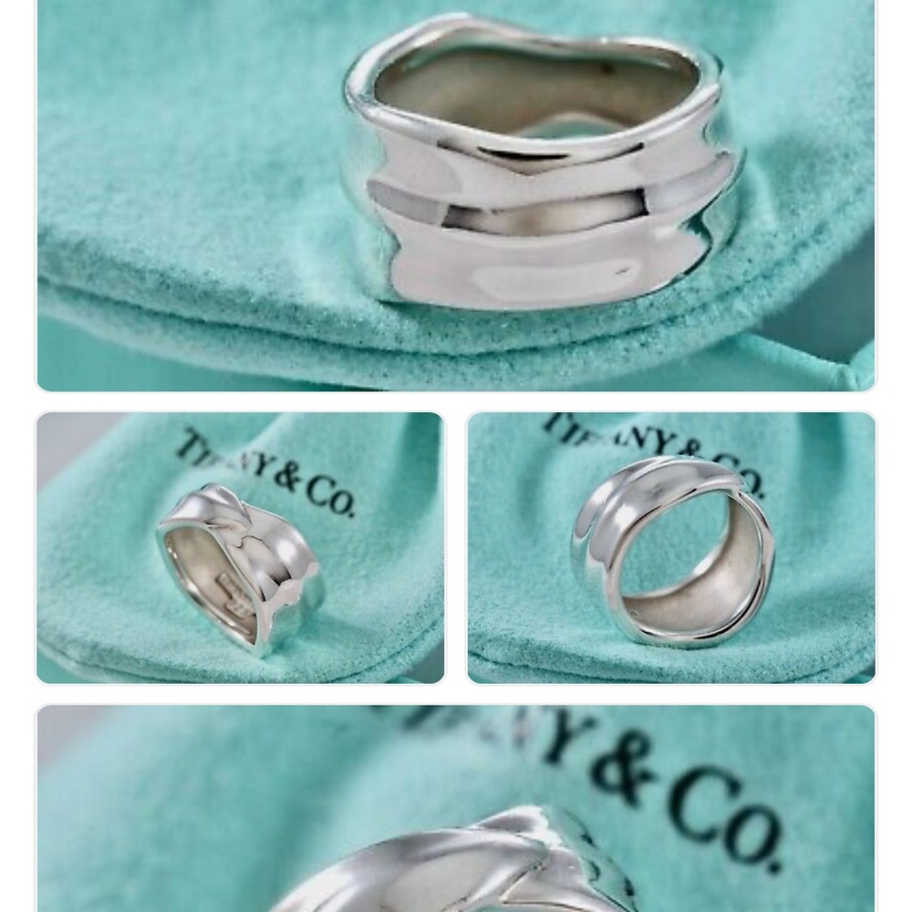 Tiffany & Co. Silver Ring with Teal Pouch - Picture 2 of 3